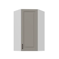 Szafka górna narożna 60 x 60 cm GN-108 1F (45°)  ATENA Jasnoszary / Biały