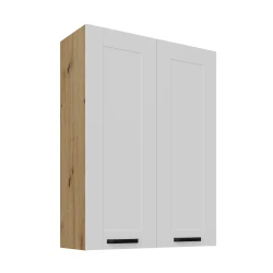 Szafka górna 80 cm LILA 80 G - 108 2F BIAŁY MAT / DĄB ARTISAN