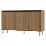 Komoda trzydrzwiowa Ankara 150 cm ryflowane fronty Dąb Evoke