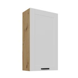 Szafka górna 60 cm LILA 60 G - 108 1F BIAŁY MAT / DĄB ARTISAN