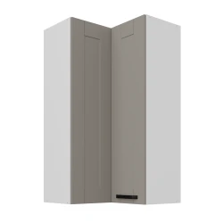 Szafka górna narożna 60 x 60 cm LILA GN-108 2F (90°) JASNOSZARY MAT / BIAŁY