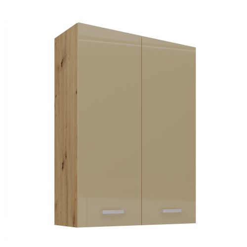 Przejdź do produktu Szafka górna 80 cm VICTORIA 80 G-108 2F DĄB ARTISAN / CAPPUCCINO POŁYSK