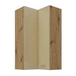 Szafka górna narożna 60 x 60 cm VICTORIA GN-108 2F (90°) DĄB ARTISAN / CAPPUCCINO POŁYSK