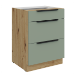 Szafka dolna CALIA 60 D 3S PREMIUM BOX - AQUAMARINE / ARTISAN z powłoką ANTI FINGERPRINT