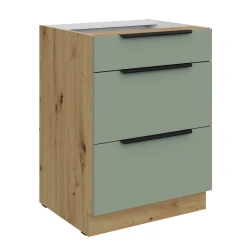 Szafka dolna CALIA 60 D 3S PREMIUM BOX - AQUAMARINE / ARTISAN z powłoką ANTI FINGERPRINT