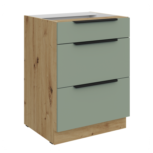 Przejdź do produktu Szafka dolna CALIA 60 D 3S PREMIUM BOX - AQUAMARINE / ARTISAN z powłoką ANTI FINGERPRINT