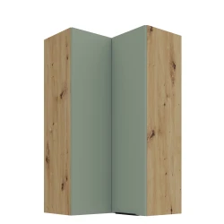 Szafka górna narożna 60 x 60 cm CALIA GN-108 2F (90°) AQUAMARINE / ARTISAN z powłoką ANTI FINGERPRINT
