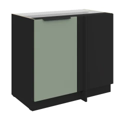 Szafka dolna narożna CALIA 105 ND 1F BB AQUAMARINE / CZARNY z powłoką ANTI FINGERPRINT