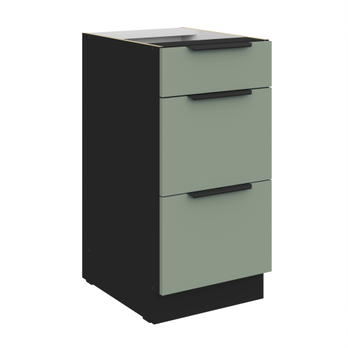 Przejdź do produktu Szafka dolna CALIA 40 D 3S BB PREMIUM BOX AQUAMARINE / CZARNY z powłoką ANTI FINGERPRINT