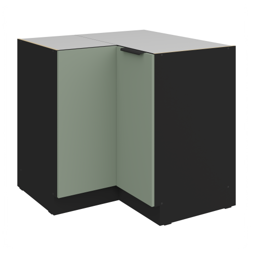 Przejdź do produktu Szafka dolna narożna CALIA  90x90 cm 2F BB AQUAMARINE / CZARNY z powłoką ANTI FINGERPRINT