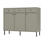 Komoda 3D 3 Szuflady SYDNEY2 - 125 x 95 x 41 EUCALIPTUS, Czarne akcenty