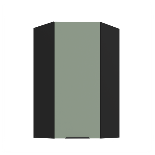 Przejdź do produktu Szafka górna narożna 60 x 60 cm CALIA GN-108 1F (45°) AQUAMARINE / CZARNY z powłoką ANTI FINGERPRINT