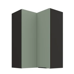 Szafka górna narożna 60 x 60 cm CALIA GN-90 2F (90°) AQUAMARINE / CZARNY z powłoką ANTI FINGERPRINT