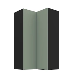 Szafka górna narożna 60 x 60 cm CALIA GN-108 2F (90°) AQUAMARINE / CZARNY z powłoką ANTI FINGERPRINT