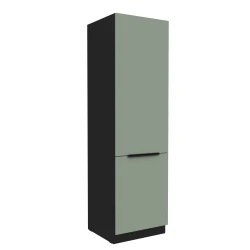 Szafka kuchenna słupek CALIA 60 LO-210 2F AQUAMARINE / CZARNY z powłoką ANTI FINGERPRINT