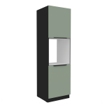 Szafka kuchenna słupek CALIA 60 DP-210 2F AQUAMARINE / CZARNY z powłoką ANTI FINGERPRINT
