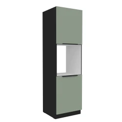 Szafka kuchenna słupek CALIA 60 DP-210 2F AQUAMARINE / CZARNY z powłoką ANTI FINGERPRINT
