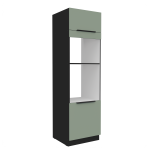 Szafka kuchenna słupek CALIA 60 DPM-210 2F AQUAMARINE / CZARNY z powłoką ANTI FINGERPRINT