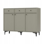 Komoda 3D 3 Szuflady SYDNEY1 - 125 x 94 x 41 EUCALIPTUS, Czarne akcenty