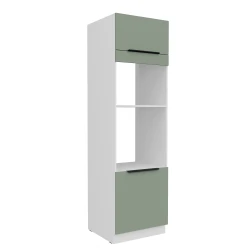 Szafka kuchenna słupek CALIA 60 DPM-210 2F AQUAMARINE / BIAŁY z powłoką ANTI FINGERPRINT