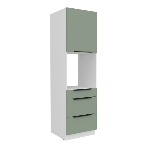 Przejdź do produktu Szafka kuchenna słupek CALIA 60 DPS-210 3S 1F AQUAMARINE / BIAŁY z powłoką ANTI FINGERPRINT