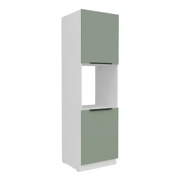 Szafka kuchenna słupek CALIA 60 DP-210 2F AQUAMARINE / BIAŁY z powłoką ANTI FINGERPRINT