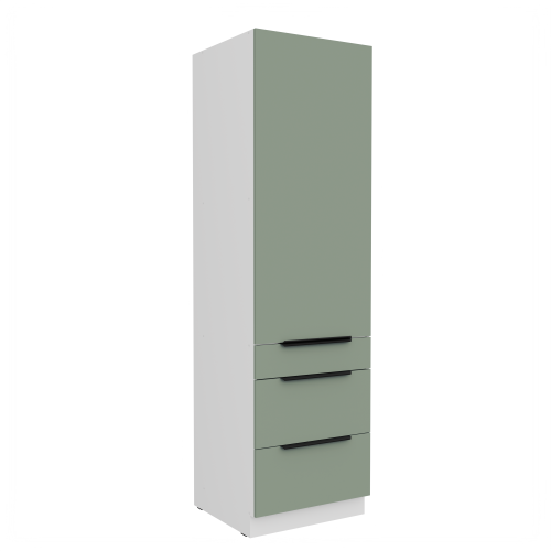 Przejdź do produktu Szafka kuchenna słupek CALIA 60 DKS-210 3S 1F AQUAMARINE / BIAŁY z powłoką ANTI FINGERPRINT