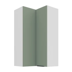 Szafka górna narożna 60 x 60 cm CALIA GN-108 2F (90°) AQUAMARINE / BIAŁY z powłoką ANTI FINGERPRINT