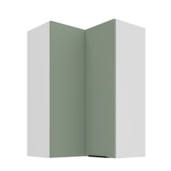 Szafka górna narożna 60 x 60 cm CALIA GN-90 2F (90°) AQUAMARINE / BIAŁY z powłoką ANTI FINGERPRINT