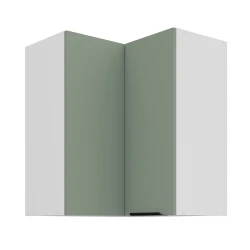 Szafka górna narożna 60 x 60 cm CALIA GN-72 2F (90°) AQUAMARINE / BIAŁY z powłoką ANTI FINGERPRINT
