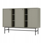 Komoda 3D z półkami SYDNEY3 - 158 x 108 x 41 EUCALIPTUS, Czarne akcenty