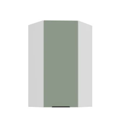 Szafka górna narożna 60 x 60 cm CALIA GN-108 1F (45°) AQUAMARINE / BIAŁY z powłoką ANTI FINGERPRINT