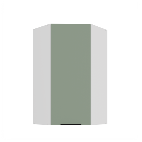 Przejdź do produktu Szafka górna narożna 60 x 60 cm CALIA GN-108 1F (45°) AQUAMARINE / BIAŁY z powłoką ANTI FINGERPRINT