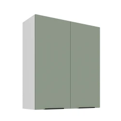 Szafka górna 80 cm CALIA 80 G-90 2F AQUAMARINE / BIAŁY z powłoką ANTI FINGERPRINT