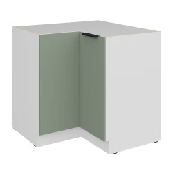 Szafka dolna narożna CALIA  90x90 cm 2F BB AQUAMARINE / BIAŁY z powłoką ANTI FINGERPRINT