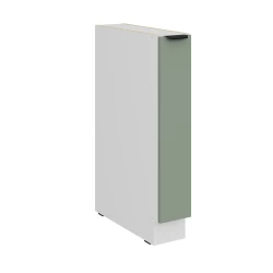 Szafka dolna 15 cm CALIA 15 D CARGO BB wysuwana z koszem AQUAMARINE / BIAŁY z powłoką ANTI FINGERPRINT