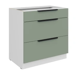 Szafka dolna CALIA 80 D 3S PREMIUM BOX AQUAMARINE / BIAŁY z powłoką ANTI FINGERPRINT