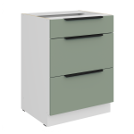 Szafka dolna CALIA 60 D 3S PREMIUM BOX - AQUAMARINE / BIAŁY z powłoką ANTI FINGERPRINT