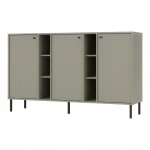 Komoda 3D z półkami SYDNEY2 - 158 x 95 x 41 EUCALIPTUS, Czarne akcenty