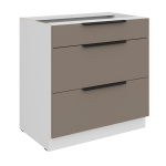 Szafka dolna CALIA 80 D 3S PREMIUM BOX SANDGRAU / BIAŁY z powłoką ANTI FINGERPRINT