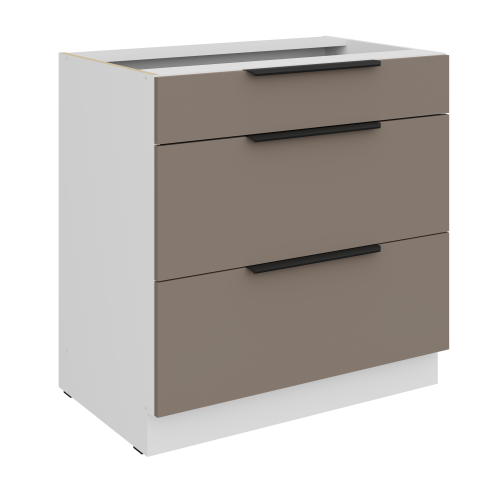 Przejdź do produktu Szafka dolna CALIA 80 D 3S PREMIUM BOX SANDGRAU / BIAŁY z powłoką ANTI FINGERPRINT