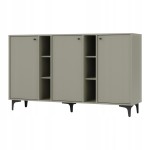 Komoda 3D z półkami SYDNEY1 - 158 x 94 x 41 EUCALIPTUS, Czarne akcenty