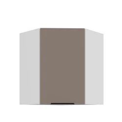 Szafka górna narożna 60 x 60 cm CALIA GN-72 1F (45°) SANDGRAU / BIAŁY z powłoką ANTI FINGERPRINT