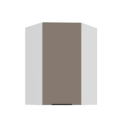 Szafka górna narożna 60 x 60 cm CALIA GN-90 1F (45°) SANDGRAU / BIAŁY z powłoką ANTI FINGERPRINT