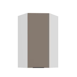 Szafka górna narożna 60 x 60 cm CALIA GN-108 1F (45°) SANDGRAU / BIAŁY z powłoką ANTI FINGERPRINT