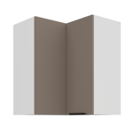 Szafka górna narożna 60 x 60 cm CALIA GN-72 2F (90°) SANDGRAU / BIAŁY z powłoką ANTI FINGERPRINT