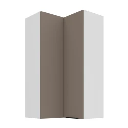 Szafka górna narożna 60 x 60 cm CALIA GN-108 2F (90°) SANDGRAU / BIAŁY z powłoką ANTI FINGERPRINT