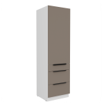 Szafka kuchenna słupek CALIA 60 DKS-210 3S 1F SANDGRAU / BIAŁY z powłoką ANTI FINGERPRINT