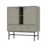 Komoda 2D 2 Szuflady SYDNEY3 - 100 x 108 x 41 EUCALIPTUS, Czarne akcenty