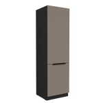 Szafka kuchenna słupek CALIA 60 DK-210 2F SANDGRAU / CZARNY z powłoką ANTI FINGERPRINT